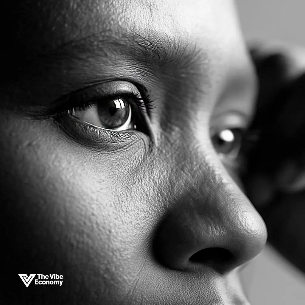 The Vibe Economy - unleashing productivity, woman with intense emotional gaze